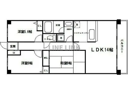 コート豊中桃山台(3LDK/7階)の間取り写真