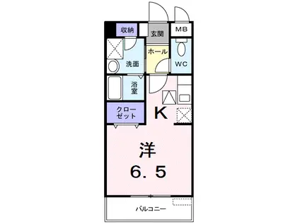 ドムス・セレーネ(ワンルーム/1階)の間取り写真