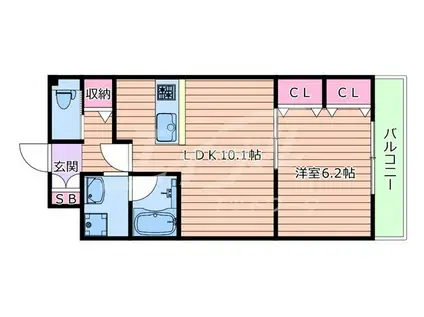 MAYFER(1LDK/1階)の間取り写真
