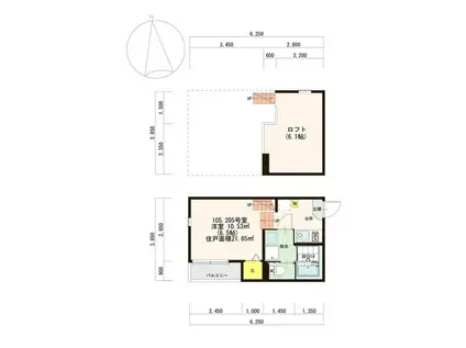 ドエルドルテ(1K/1階)の間取り写真