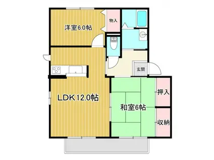 シャトーコエモンA(2LDK/2階)の間取り写真
