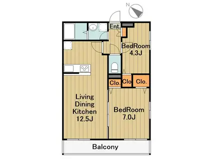 リブリ・ロイヤルサクセス(2LDK/3階)の間取り写真