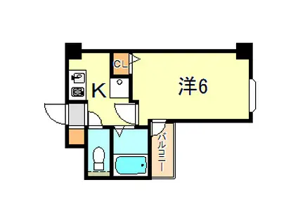 ミルキーウェイ(1K/2階)の間取り写真