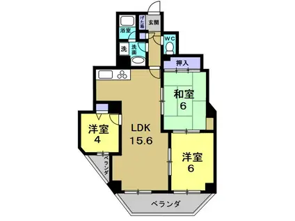 パークノヴァ夙川高塚町(3LDK/1階)の間取り写真