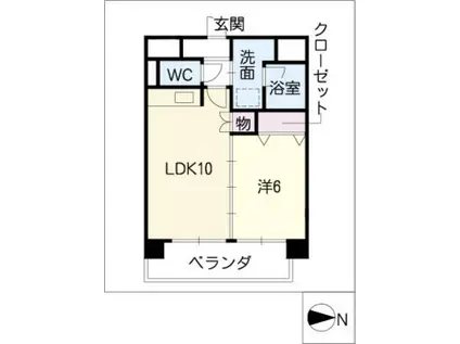 ミズノ第二マンション(1LDK/5階)の間取り写真