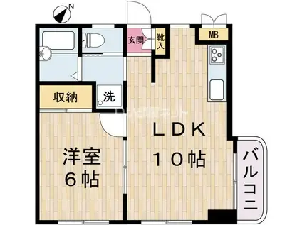 エコーハイツI(1LDK/1階)の間取り写真