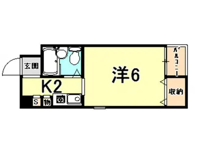 ハイツ大和II(1K/1階)の間取り写真