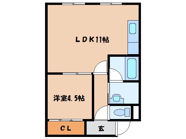 リヴェール杉並(1LDK/3階)の間取り写真