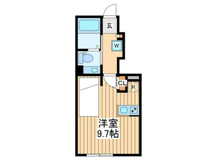 クロストラーダ国立(1LK/1階)の間取り写真