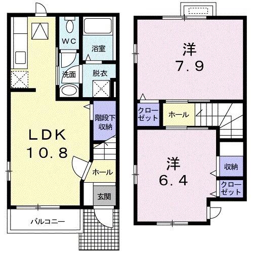 ル・クール(2LDK/1階)の間取り写真