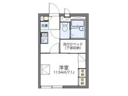 レオパレスバロン(1K/1階)の間取り写真