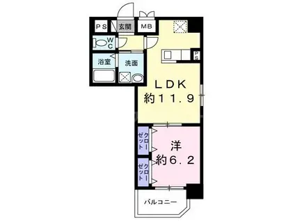 スアヴィス三ノ輪(1LDK/5階)の間取り写真