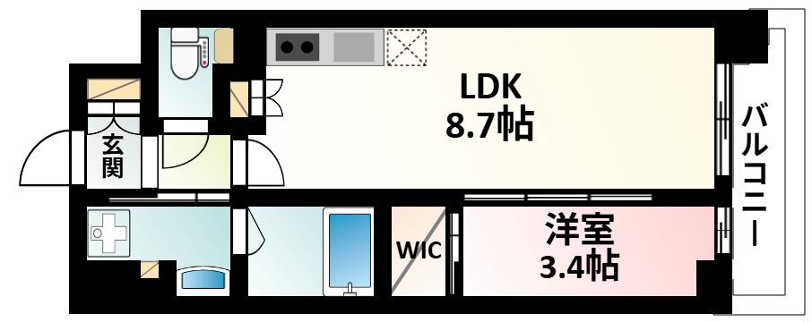 コンフォリア新大阪宮原Q(1LDK/5階)の間取り写真