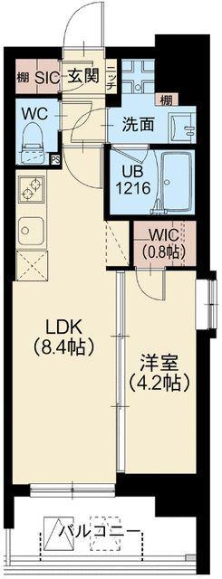 スプランディッド南千住DUE(1LDK/12階)の間取り写真