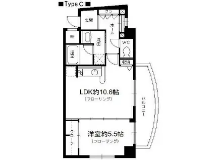 コーシン四ツ橋(1LDK/5階)の間取り写真