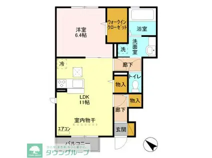 CASA LIBRA (1LDK/1階)の間取り写真
