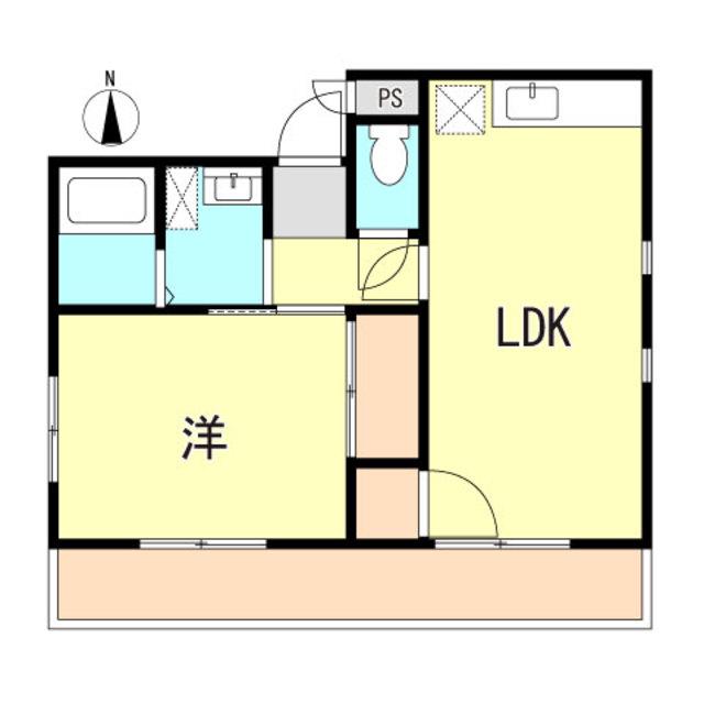 コンフォート名谷3(1LDK/2階)の間取り写真