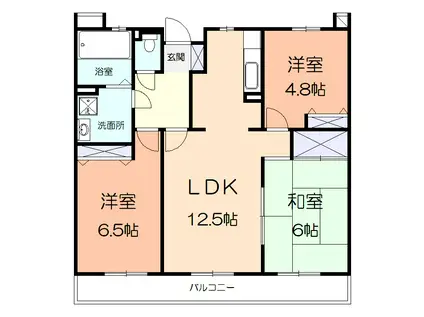 アルカンシエル(3LDK/3階)の間取り写真