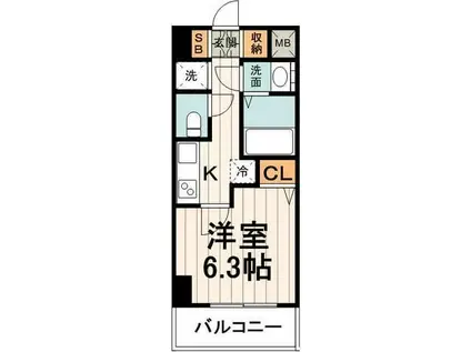 TREACE枝川(1K/5階)の間取り写真