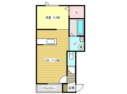 ＪＲ根室本線 帯広駅 徒歩33分 3階建 築12年(1LDK/3階)の間取り写真