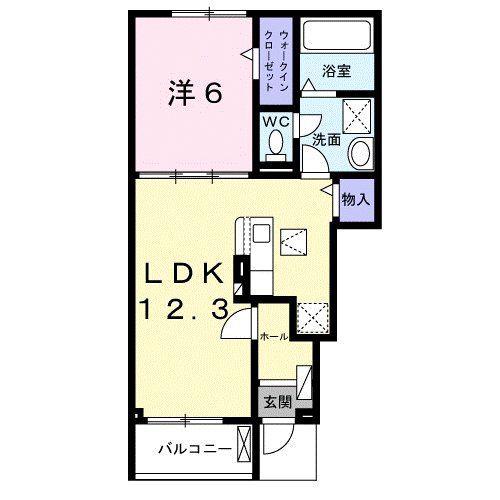 ビラ・パストラル(1LDK/1階)の間取り写真