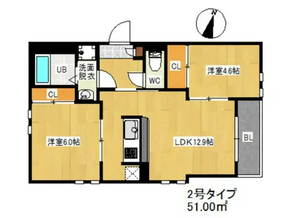サンパークビル(ワンルーム/4階)の間取り写真