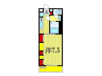 リブリ・上山町(1K/1階)の間取り写真