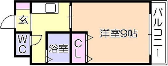 GARDEN ONE(1K/3階)の間取り写真