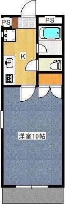 ビバーチェI(1K/3階)の間取り写真