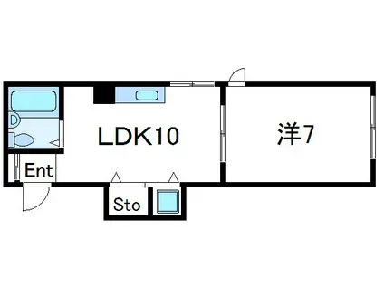 ベガハウスミタケ(1LDK/3階)の間取り写真