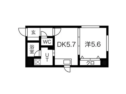 プライムアーバン大通公園II(1DK/6階)の間取り写真