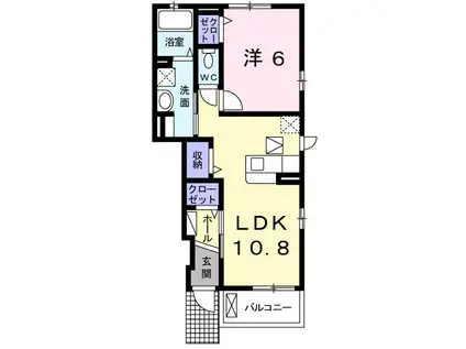 CASA二本松4(1LDK/1階)の間取り写真