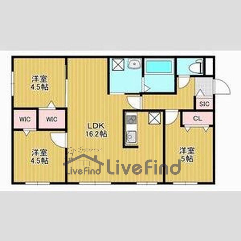 平岸5-13(3LDK/1階)の間取り写真