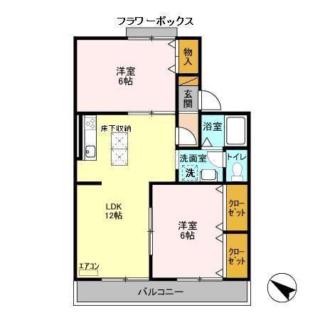 カーサみつわ台G(2LDK/1階)の間取り写真