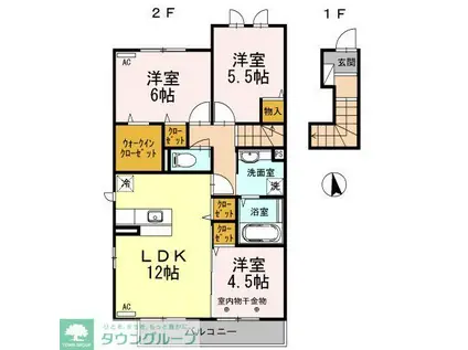 ルミエール ド エスポワール II(3LDK/2階)の間取り写真