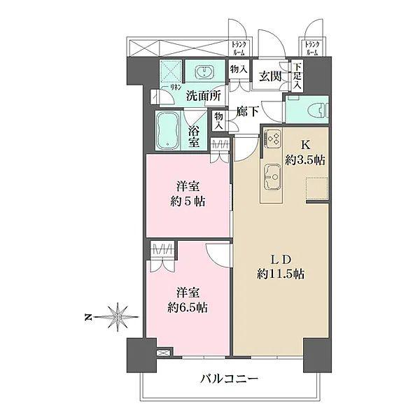 パークハウス清澄白河タワー(2LDK/20階)の間取り写真