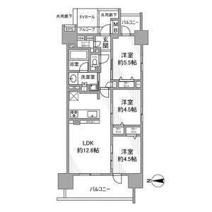 プレサンスロジェ名古屋駅サウス(3LDK/4階)の間取り写真