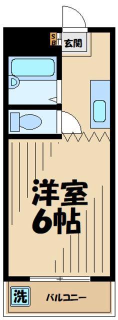 サードフロンティア(1K/2階)の間取り写真