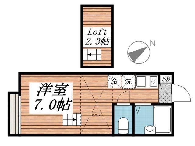 GREEN ISLAND(ワンルーム/2階)の間取り写真