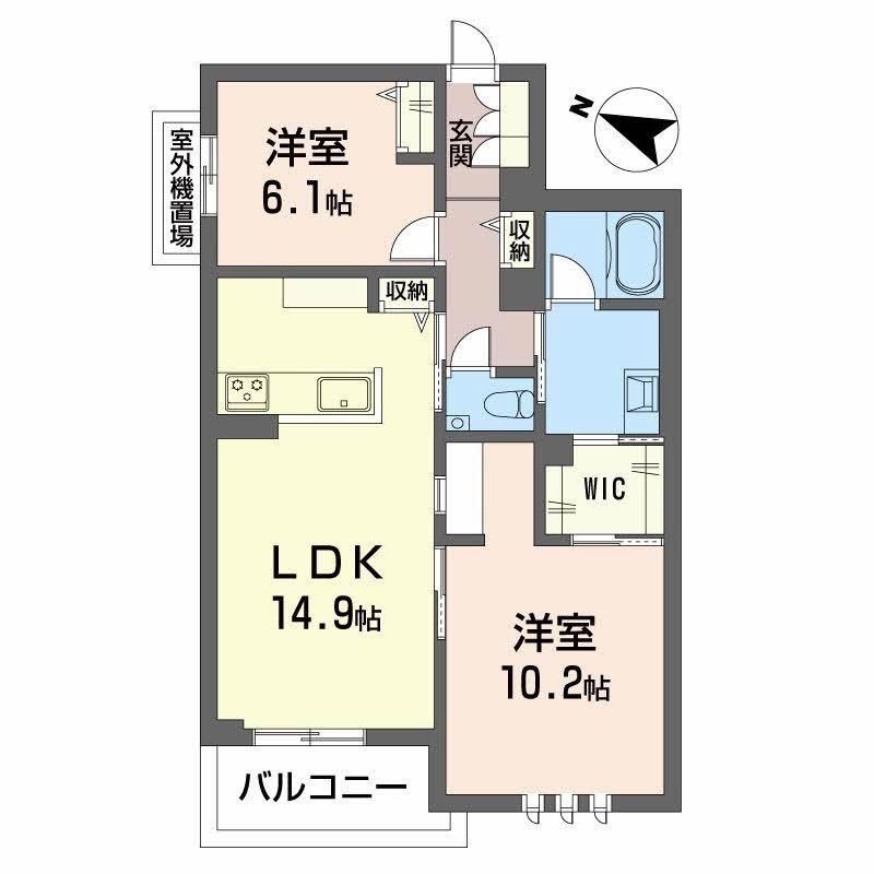 ザ リッツ大手町(2LDK/3階)の間取り写真