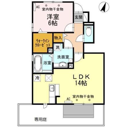セジュール桜(1LDK/1階)の間取り写真