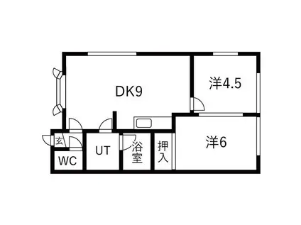 ハイツメープル(2DK/2階)の間取り写真
