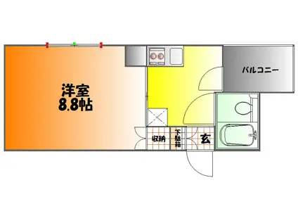 CRASSO桑田町(1K/6階)の間取り写真