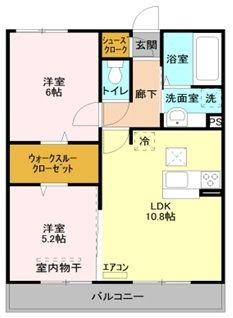カルミアコート(2LDK/2階)の間取り写真