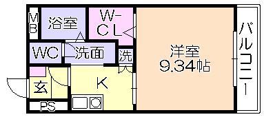 シェ・ソワ(1K/3階)の間取り写真