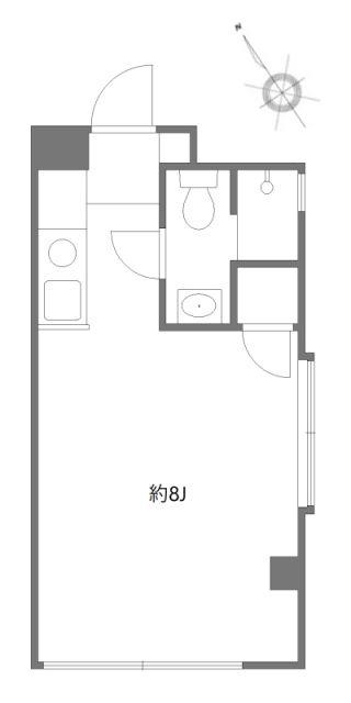 プロス世田谷(ワンルーム/4階)の間取り写真