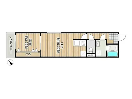 NEXRISE 日の出(1LDK/3階)の間取り写真