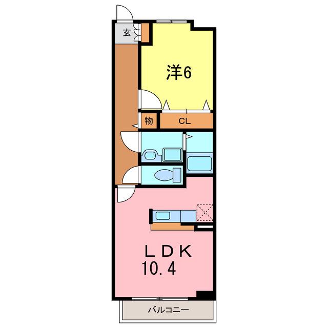アルカンシェル森東(1LDK/2階)の間取り写真