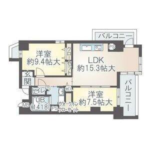 イーグルヘッド橦木(2LDK/3階)の間取り写真