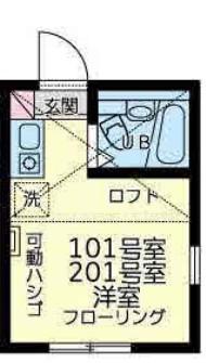 ユナイトKOKANエルリンガー(ワンルーム/2階)の間取り写真
